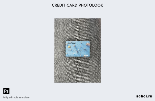 цифровая загрузка США CIBC Bank Visa, фотоизображение, передний шаблон